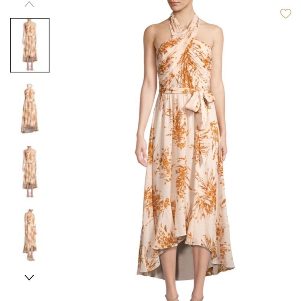 Joie Arney Floral Silk Halter Midi Dress NWT Sz 10